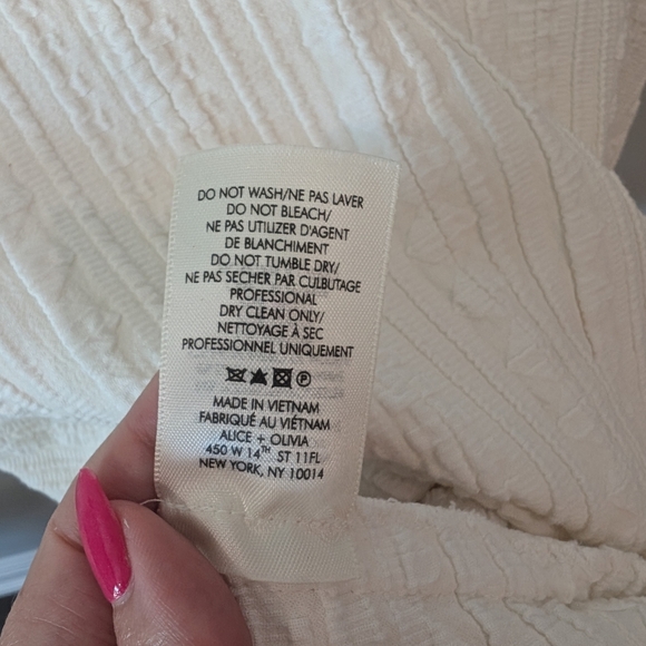 Alice + Olivia White Ribbed Fit and Flare Mini Dress - Picture 6 of 9